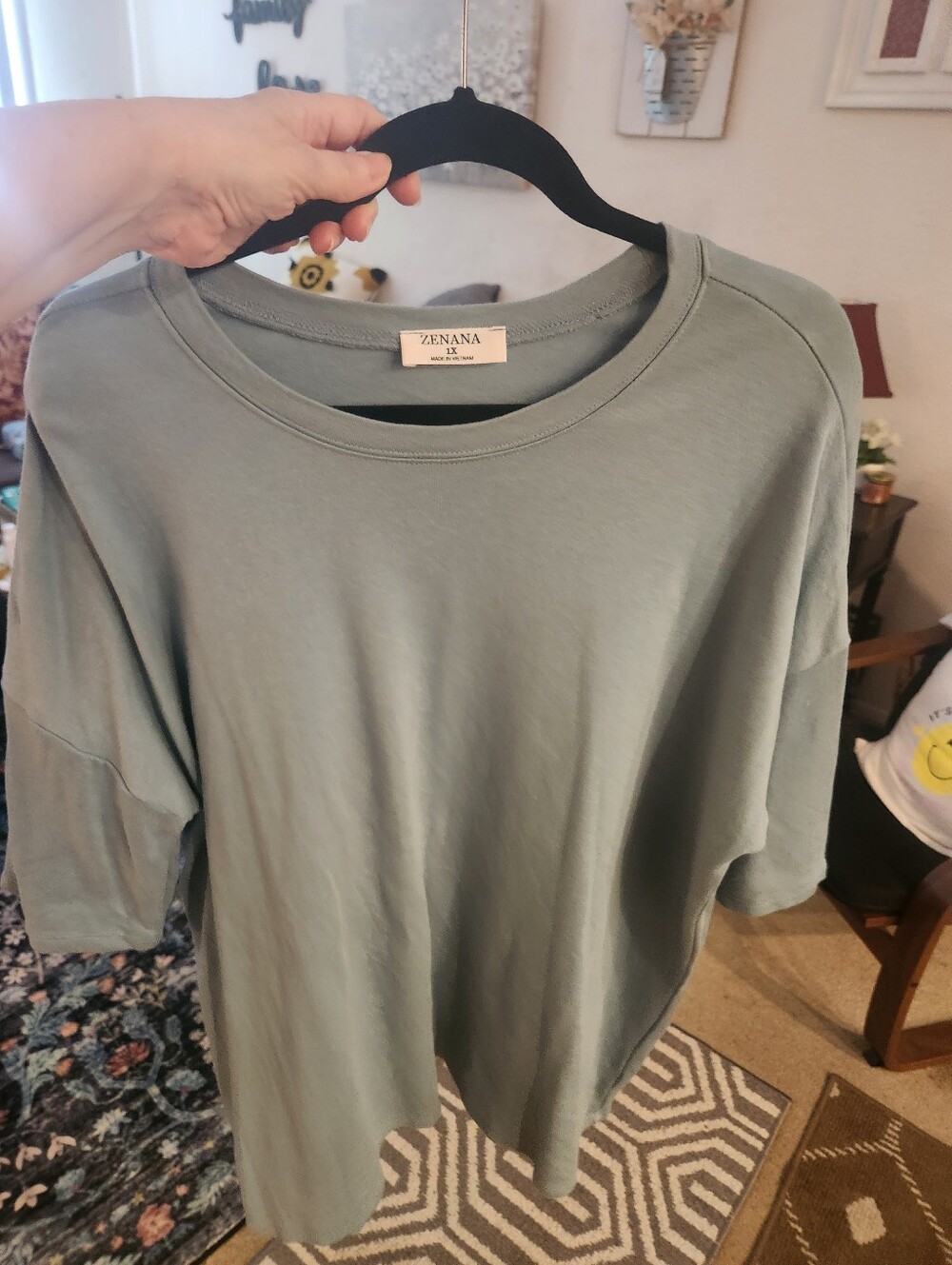 Zenana Outfitters Relaxed Tunic Top in Light Blue